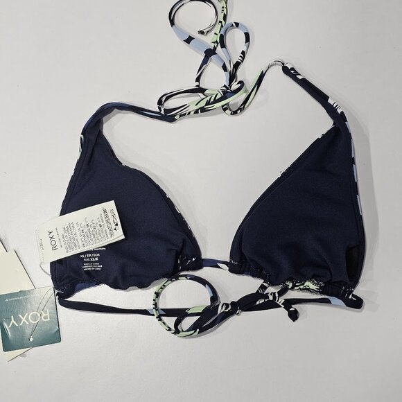 Roxy Mood Indigo Seaside Tropics Beach Classics Elongated Triangle Bikini Top - Picture 6 of 8
